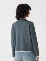 Hush Green Knitted Button Through Shirt Jacket - Image 3 of 5