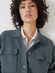 Hush Green Knitted Button Through Shirt Jacket - Image 4 of 5