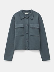 Hush Green Knitted Button Through Shirt Jacket - Image 5 of 5