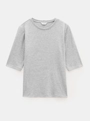 Hush Grey Slim Fit Ribbed T-Shirt - Image 2 of 5