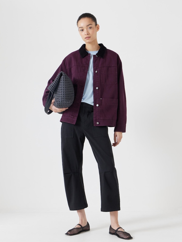 Hush Red 100% Cotton Corduroy Collar Jacket - Image 2 of 5