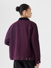 Hush Red 100% Cotton Corduroy Collar Jacket - Image 3 of 5