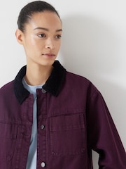 Hush Red 100% Cotton Corduroy Collar Jacket - Image 4 of 5