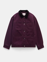 Hush Red 100% Cotton Corduroy Collar Jacket - Image 5 of 5