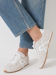 Hush Cream Suede Slimline Retro Trainers - Image 2 of 5