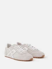 Hush Cream Suede Slimline Retro Trainers - Image 4 of 5