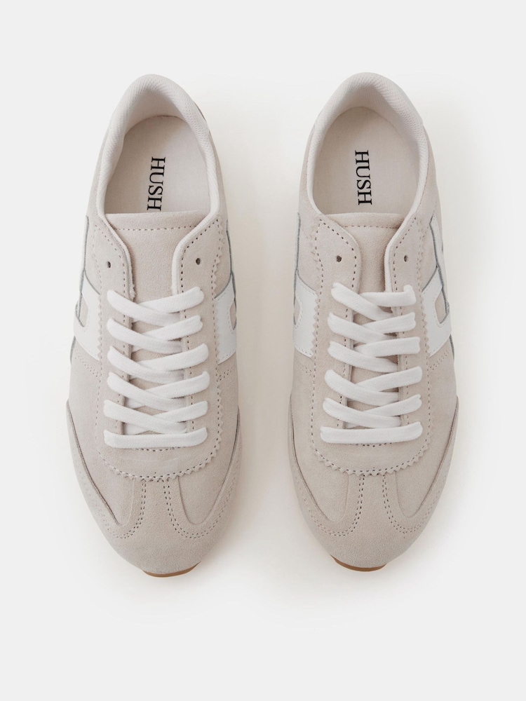 Hush Cream Suede Slimline Retro Trainers - Image 5 of 5