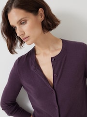 Hush Purple Slim Button Through Knitted Cardigan - Image 4 of 5