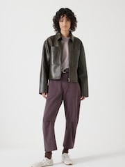 Hush Purple Cordi Barrel Leg Trousera - Image 1 of 5