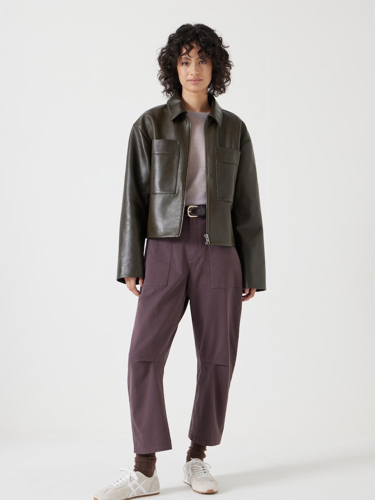 Hush Purple Cordi Barrel Leg Trousera - Image 1 of 5