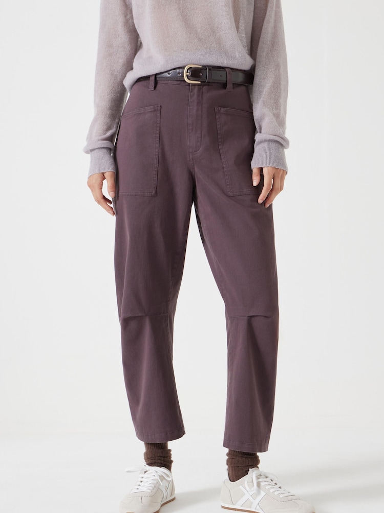 Hush Purple Cordi Barrel Leg Trousera - Image 2 of 5