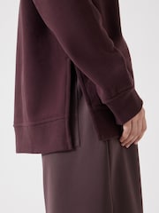 Hush Brown Oversized Popper Detail 100% Cotton Sweatshirt - Image 6 of 7