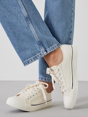 Hush Cream Light Finley Canvas Trainers - Image 1 of 5