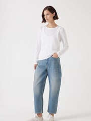 Hush White Double Layer Long Sleeve Top - Image 2 of 5