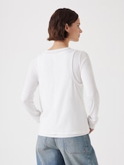 Hush White Double Layer Long Sleeve Top - Image 3 of 5