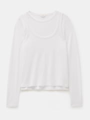 Hush White Double Layer Long Sleeve Top - Image 5 of 5