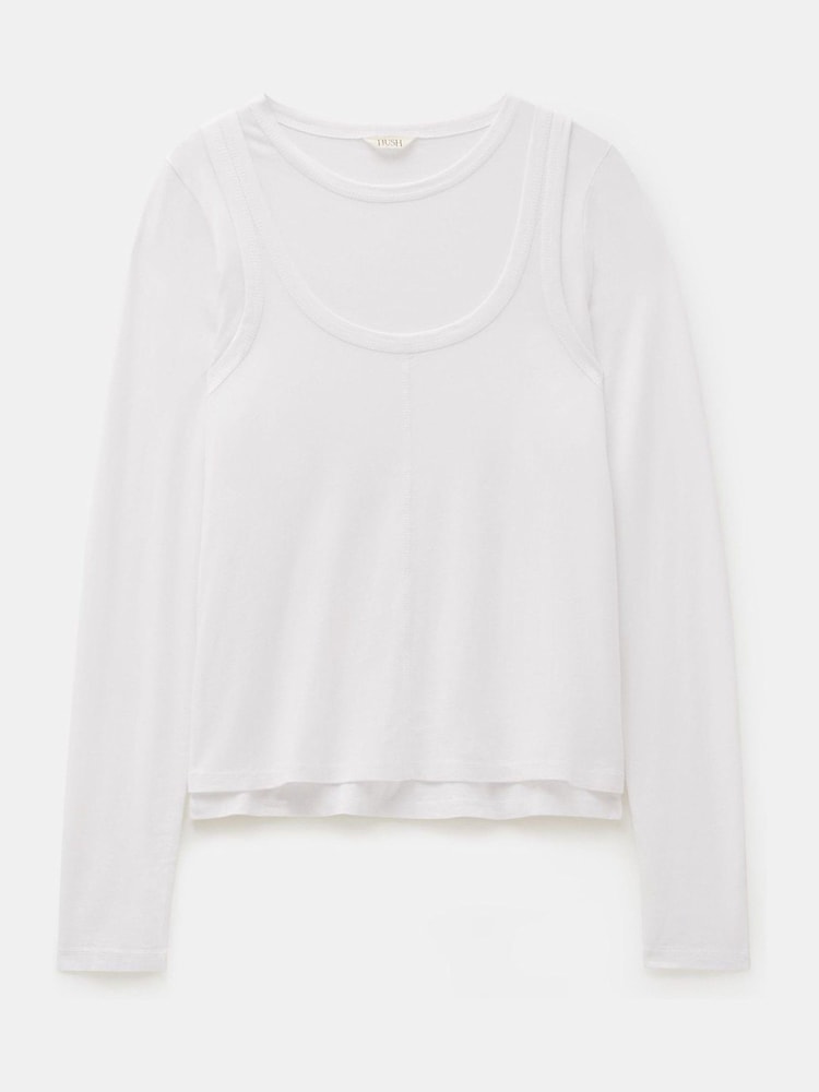 Blanco - Hush Double Layer Long Sleeve Top - Imagen 5 de 5 Blanco - Hush Double Layer Long Sleeve Top - Imagen 5 de 5