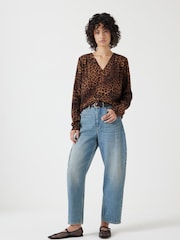 Hush Animal Leopard Print V-Neck Blouse - Image 2 of 5
