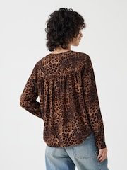Hush Animal Leopard Print V-Neck Blouse - Image 3 of 5