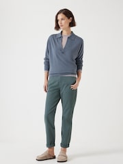 Hush Green 100% Cotton Tanya Tapered Chinos - Image 1 of 5