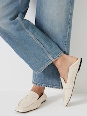 Hush Cream Square Toe Leather Loafers - Image 2 of 5