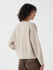 Hush Cream Button Front Rib Cardigan - Image 3 of 5