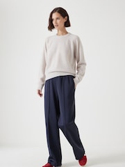 Hush Cream Jasmine Cashmere Rib Detail Jumper - Image 2 of 5