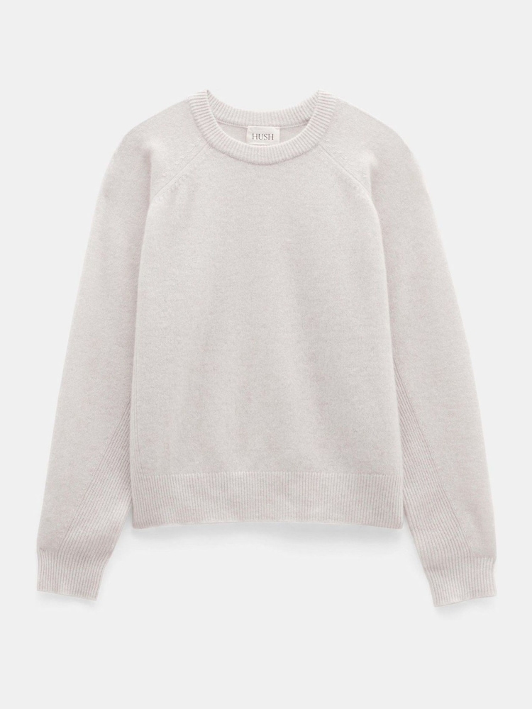 Hush Cream Jasmine Cashmere Rib Detail Jumper - Image 5 of 5