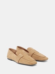 Hush Natural Square Toe Leather Loafers - Image 5 of 6