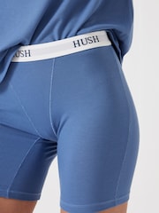 Hush Blue Ribbed Viscose Boxer Short Pyjamas Set - Image 4 of 5