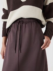 Hush Brown Harrison Pintuck Jersey Skirt - Image 4 of 5