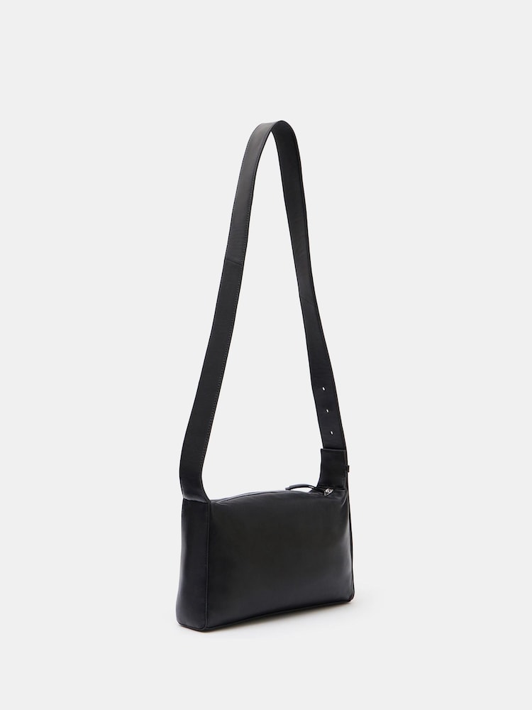 Hush Black 100% Cotton Cleo Minimal Leather Cross-Body Bag - Image 2 of 5