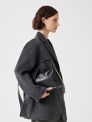 Hush Black 100% Cotton Cleo Minimal Leather Cross-Body Bag - Image 4 of 5