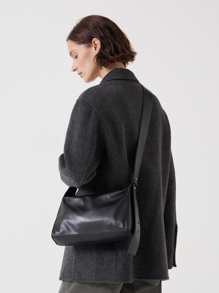 Hush Black 100% Cotton Cleo Minimal Leather Cross-Body Bag - Image 5 of 5
