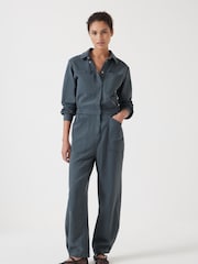 Hush Grey Aviator Jumpsuit - Image 1 of 6