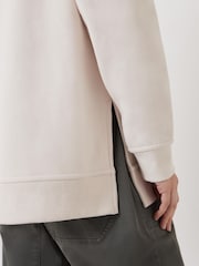 Hush Cream Oversized Popper Detail 100% Cotton Sweatshirt - Image 4 of 5