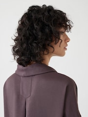 Hush Brown 100% Cotton Long Sleeve Cowl Neck Top - Image 5 of 6