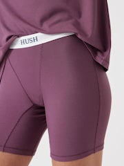 Hush Purple Ribbed Viscose Boxer Short Pyjamas Set - Image 4 of 5