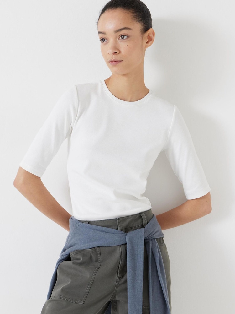 Blanco - Hush Slim Fit Ribbed T-Shirt - Imagen 1 de 5 Blanco - Hush Slim Fit Ribbed T-Shirt - Imagen 1 de 5