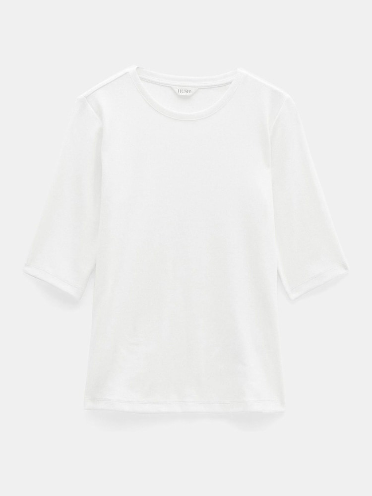 Blanco - Hush Slim Fit Ribbed T-Shirt - Imagen 2 de 5 Blanco - Hush Slim Fit Ribbed T-Shirt - Imagen 2 de 5
