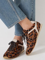 Hush Animal Print Hair On Leather Trainers - Image 1 of 5