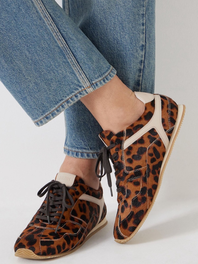 Hush Animal Print Hair On Leather Trainers - Image 1 of 5
