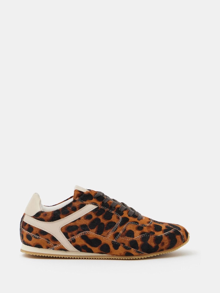 Hush Animal Print Hair On Leather Trainers - Image 3 of 5