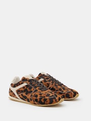 Hush Animal Print Hair On Leather Trainers - Image 4 of 5