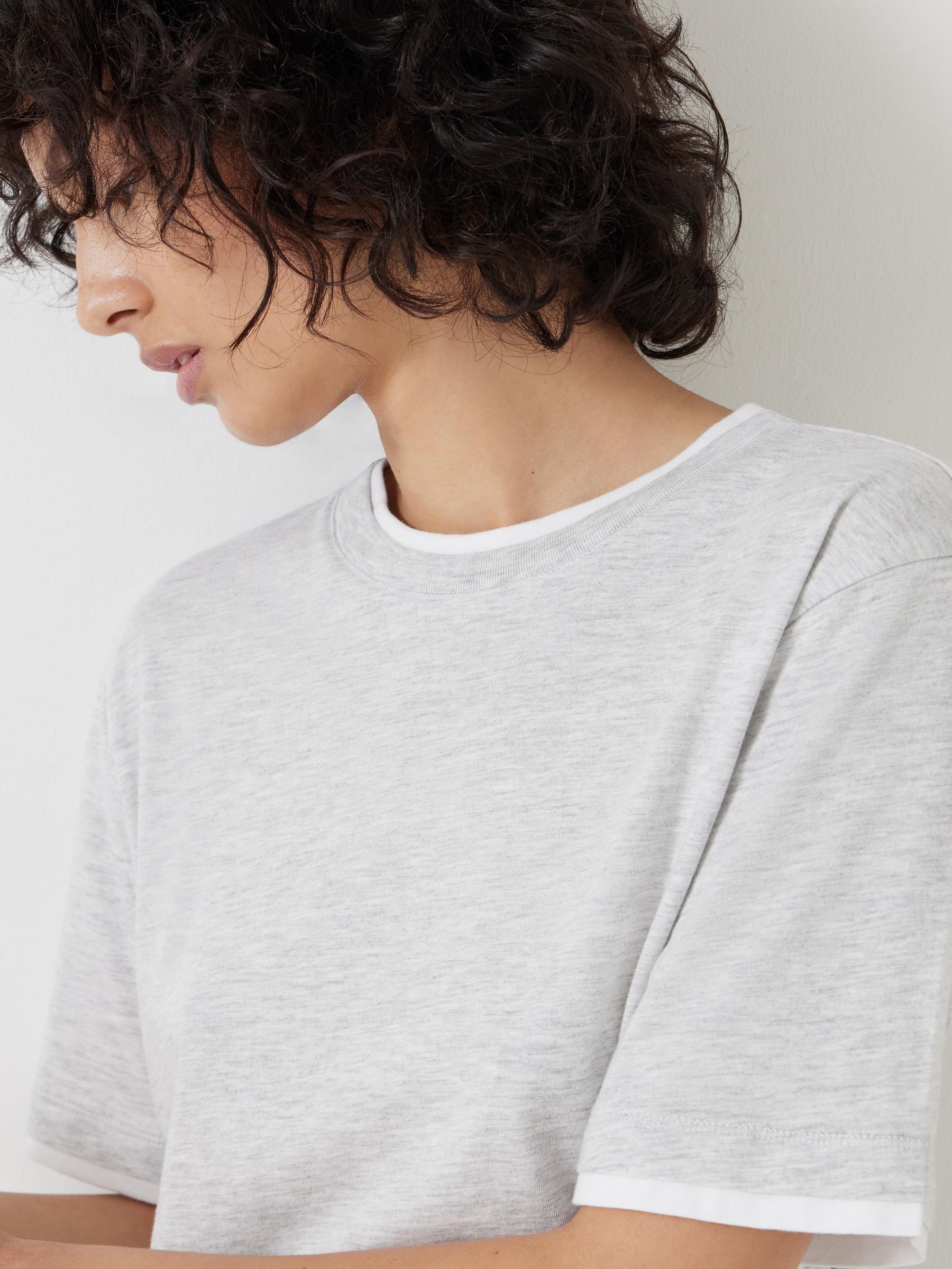 Buy Hush Grey Contrast Layer T-Shirt from Next Romania