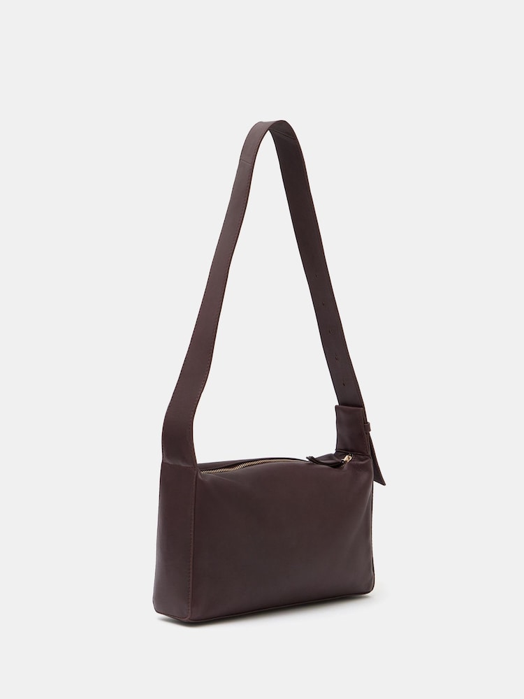 Hush Red 100% Cotton Cleo Minimal Leather Cross-Body Bag - Image 2 of 4