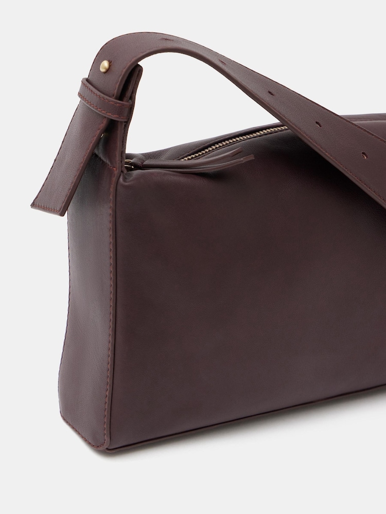 Hush Red 100% Cotton Cleo Minimal Leather Cross-Body Bag - Image 3 of 4