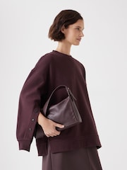 Hush Red 100% Cotton Cleo Minimal Leather Cross-Body Bag - Image 4 of 4