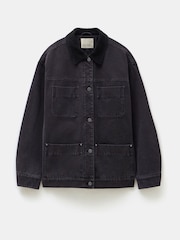 Hush Black 100% Cotton Corduroy Collar Jacket - Image 5 of 5