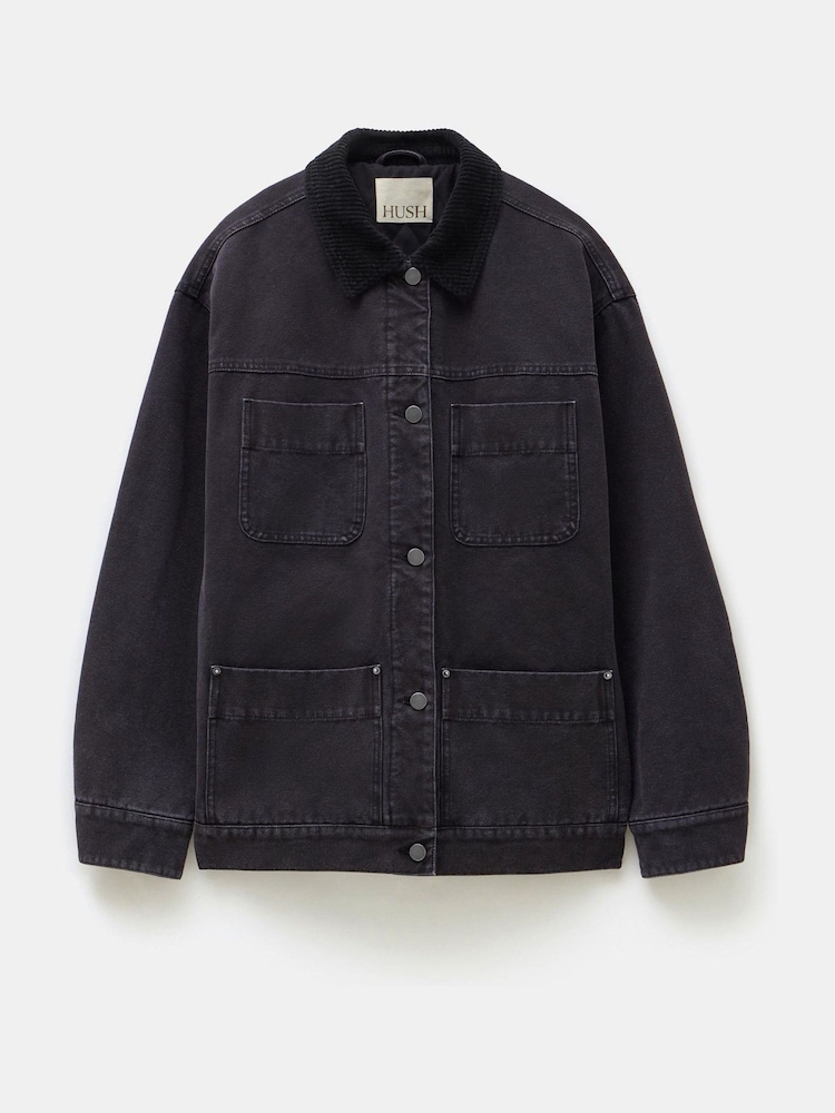 Hush Black 100% Cotton Corduroy Collar Jacket - Image 5 of 5